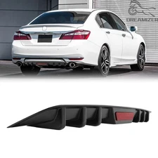 Rear Bumper Diffuser Lip Spoiler Splitter Shark Fins For Honda Accord Sport
