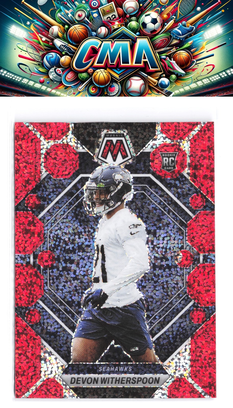 2023 Panini Mosaic #313 Devon Witherspoon Red Sparkle