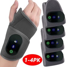 USB Rechargeable Heated Wrist Massager with Vibration Hand Brace for Pain Relief