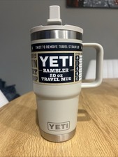 Taza de paja de viaje Yeti 20 oz con tapa abatible capa topo - NUEVA