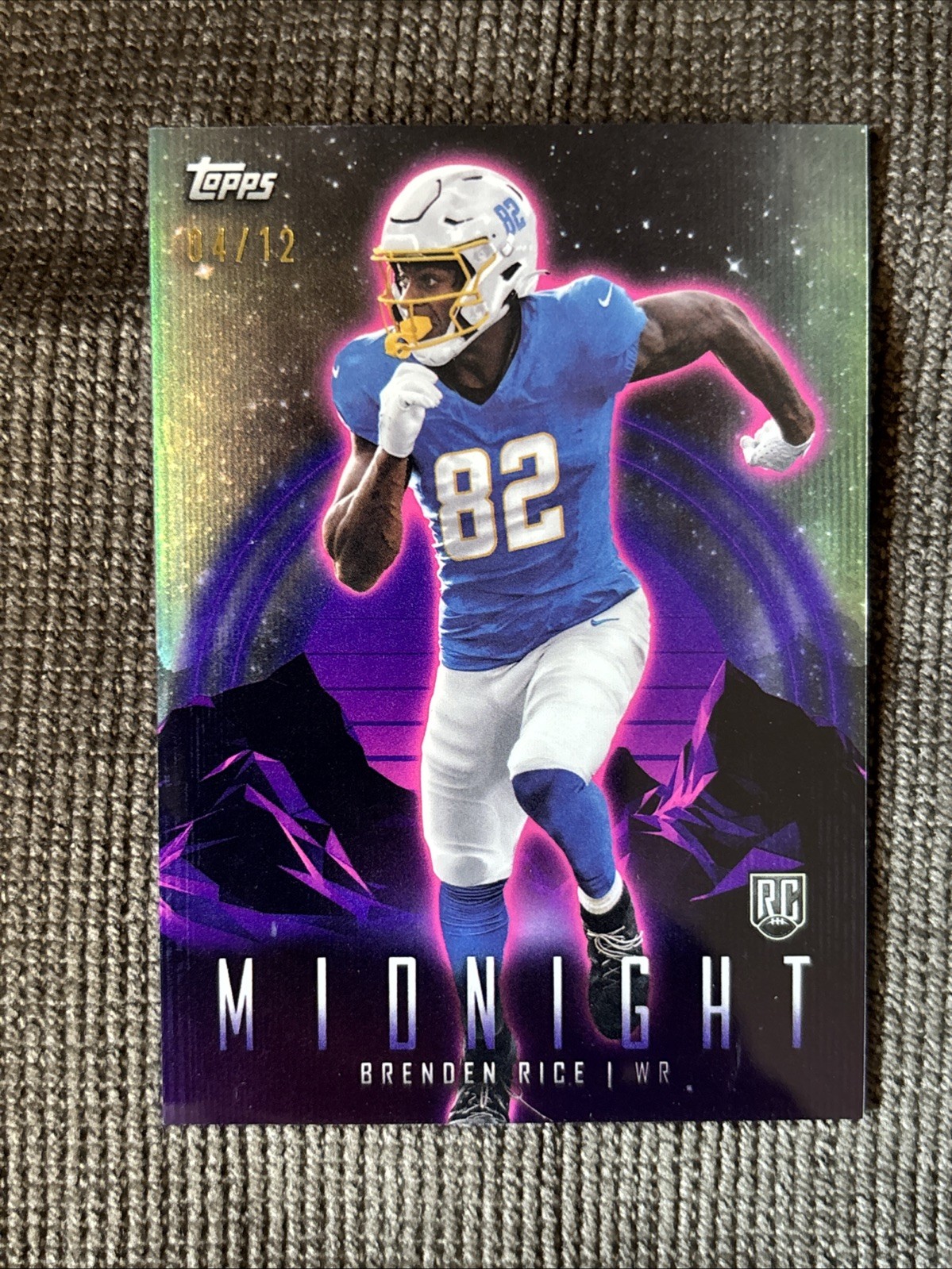 2024 Topps Midnight Brenden Rice RC Midnight #4/12 Los Angeles Chargers #53