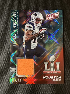 #ad 2017 Panini Black Friday Malcolm Mitchell 10 SB 7 Super Bowl LI Game Used Pylon $124.99
