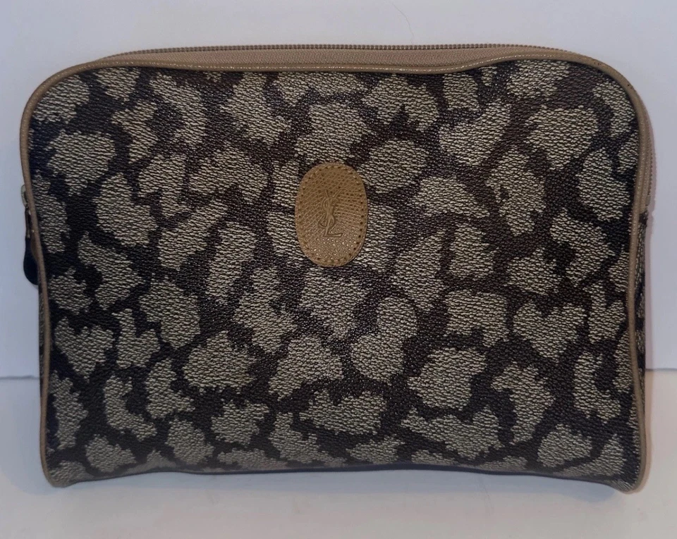 Auténtico bolso sin asas YVES Saint LAURENT YSL vintage estampado de jirafa Foto 3 de 4