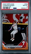 Harrison Bader HR Robbery Phillies 2025 MLB Topps NOW 546 Orange Foil /25 PSA 8