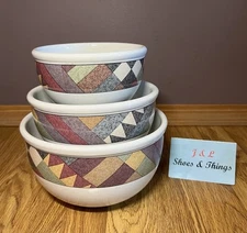 Studio Nova Palm Desert Set Of 3 Nesting Mixing Bowls OVEN TO TABLE EUC