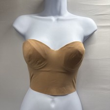 La Perla Beige Nude Longline Underwire Bra 34C Nylon Lycra Corset Adj NWT 135