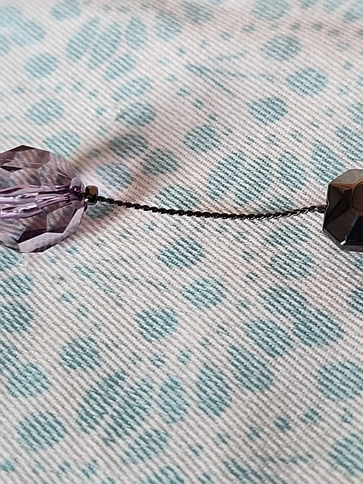 Chico's винтажное ожерелье фиолетовый и черный тон коренастый 36 дюймов - Изображение 3 из 4