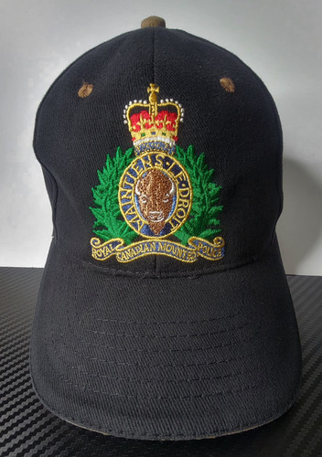 Royal Canadian Mounted Police (RCMP) Crest Black Adjustable Embroidered Cap