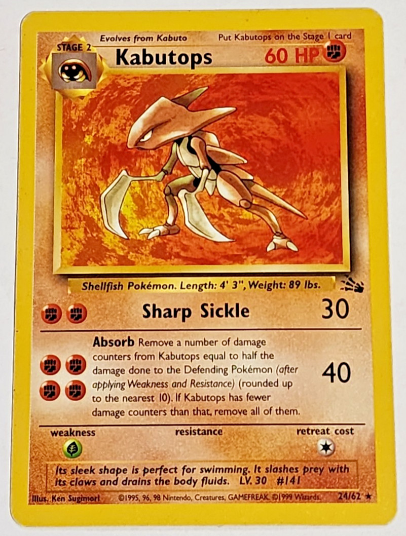 Pokemon TCG Kabutops 24/62 Fossil Non Holo Unlimited LP