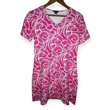 Melly M Keely Pink Coastal Dress Beach Golf Vacation Preppy Made in USA Medium
