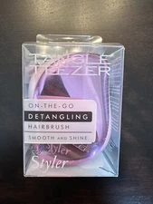 On the Go Compact Detangling Hairbrush (Smooth and Shine) Pink Open See Photos