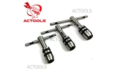T-Tap Wrench Set  3 Pcs In Solid Collect Jaws For Tapping & Reaming ACTOOLS