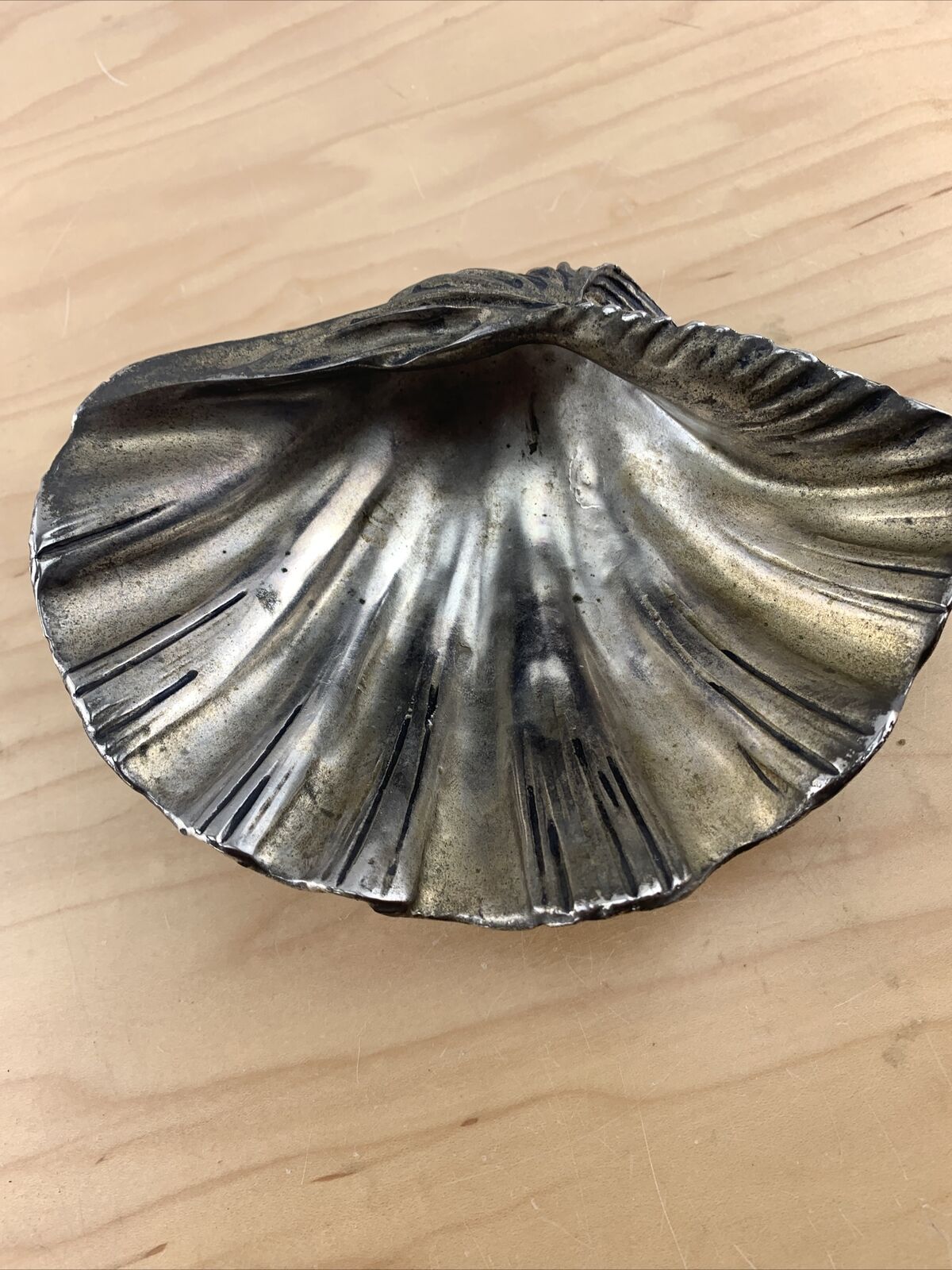 Vintage Silver Plated Scallop Shell 7'' Wide.