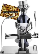 BRUBAKER Wine Bottle Holder 'Surgeon' - Table Top Metal Sculpture