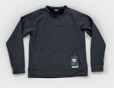 NEW Outdoor Research Sweatshirt Emersion Women s M Gray Zip Pocket Dri-Release