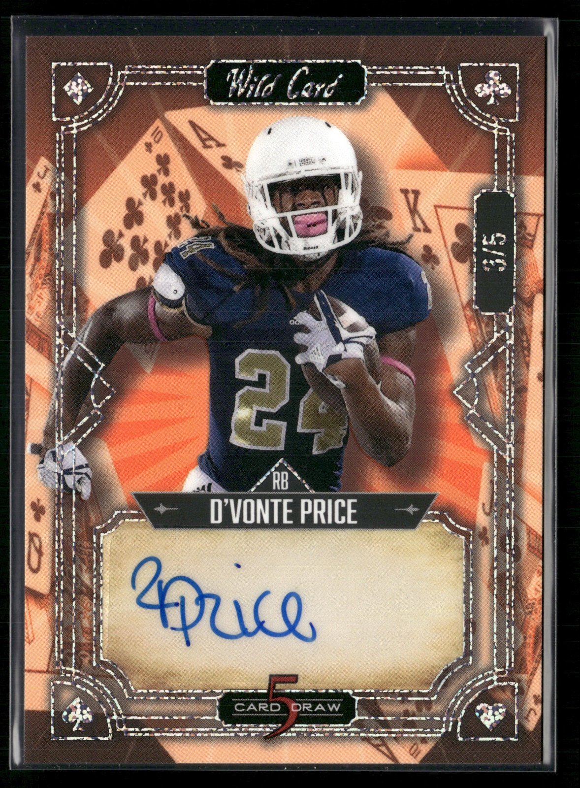 D'Vonte Price 2022 Wild Card 5 Card Draw Auto 3/5