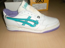vintage asics shoes nos 1980 - break point el04 --- white , nos, ------- 7