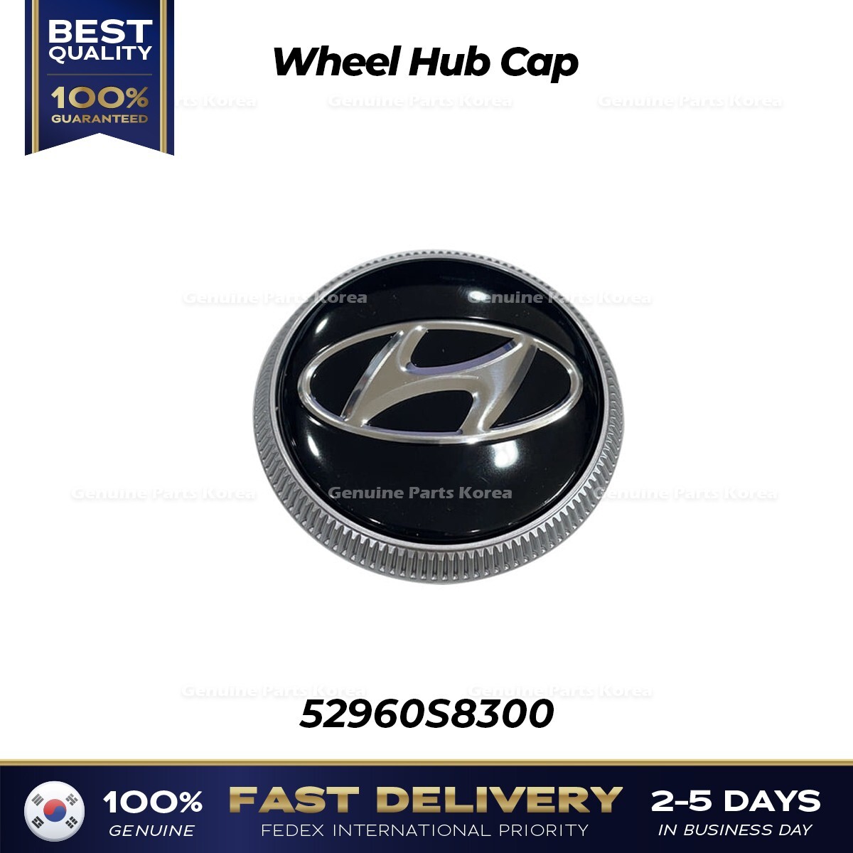 Hyundai Palisade Wheel Hub Cap 52960-S8300 | Black | Aluminum