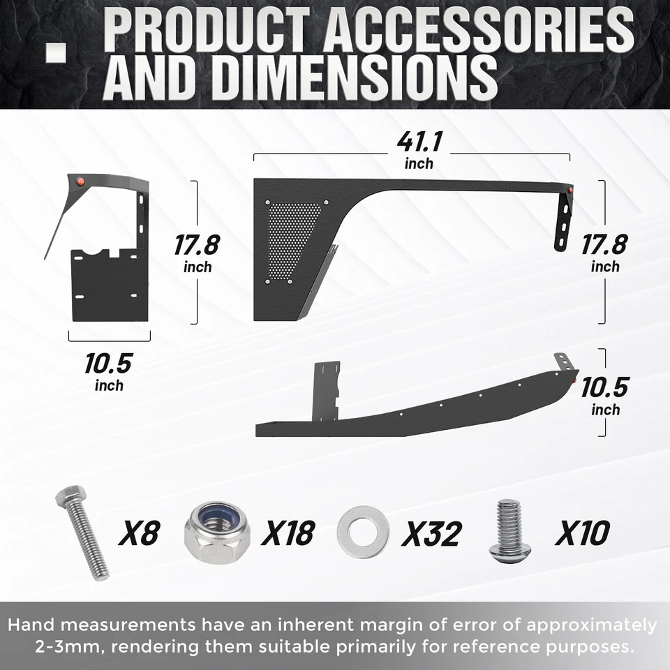 Front Fender Flares Wheel Mud Guard Kit For 97-2006 Jeep Wrangler TJ & 04-06 LJ - Изображение 4 из 4