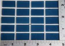 1406.30-20 PCS TRANSPARENT STEEL BLUE 1/2"x 1" BULLSEYE 3mm THICK GLASS 90 COE