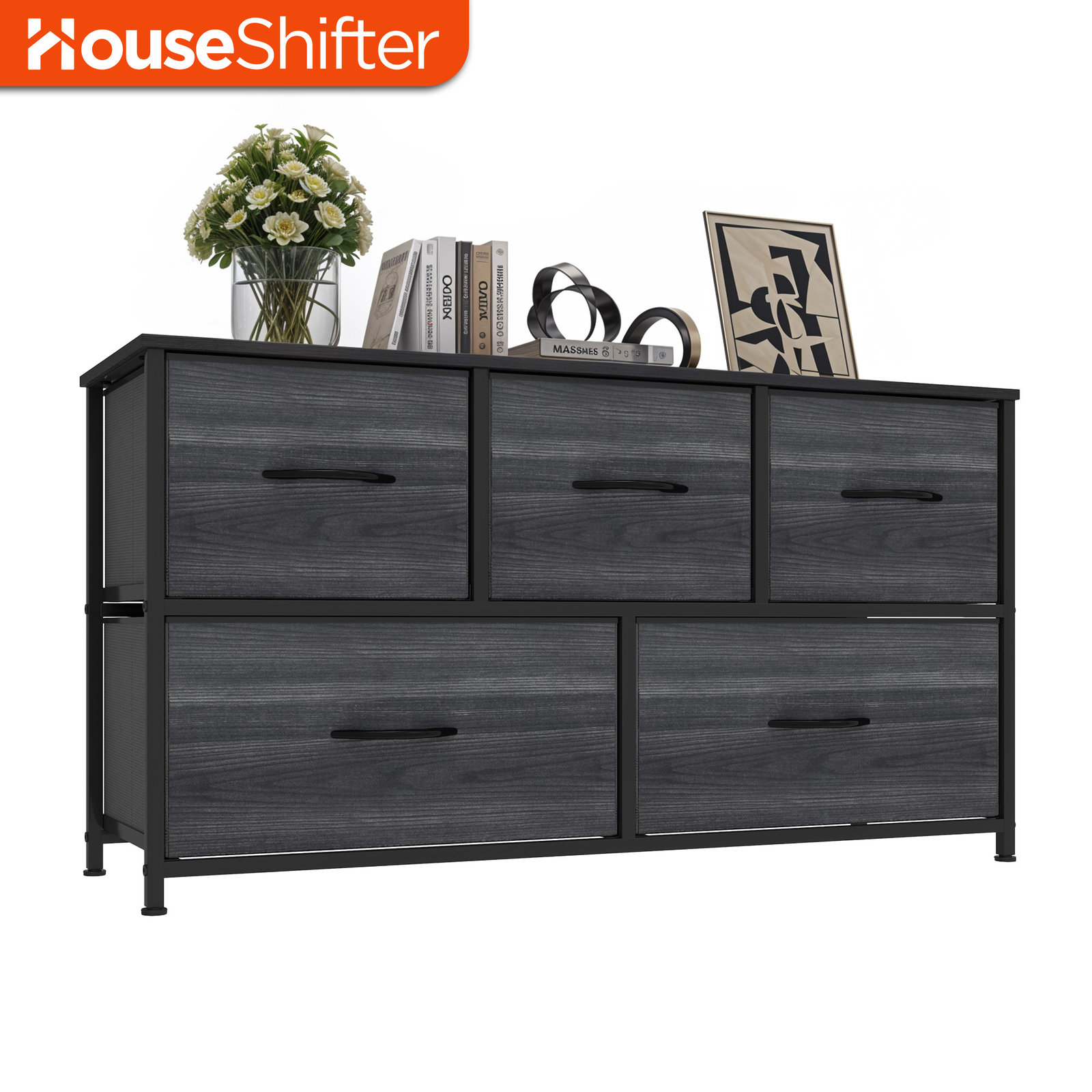 5-Drawer Gray Dresser Organizer for Bedroom & Living Room Storage-image