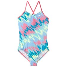 Nike Girls Pink Immiscible One Piece Swimsuit L6465 Size Large 12-13 YRS
