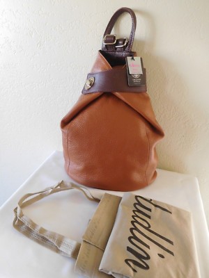 New Desir Roma Creazioni In Pelle Backpack, Tote Bag Two-Toned Bag w/Turn Lock