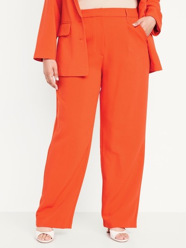 Old Navy Womens Orange Dress Pants Size XXL Wide Leg Taylor High Waisted NWT