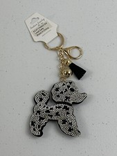 Rhinestone Poodle Keychain Dog Lover Gift Bling keychainTassel Gold Lead Safe