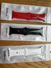 Silicone Band Strap for Apple Watch Series Sports 38/40 mm Set of 3 Bands