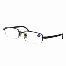 1 Pair Mens Half Frame Rectangular Reading Glasses Classic Lightweight Readers 