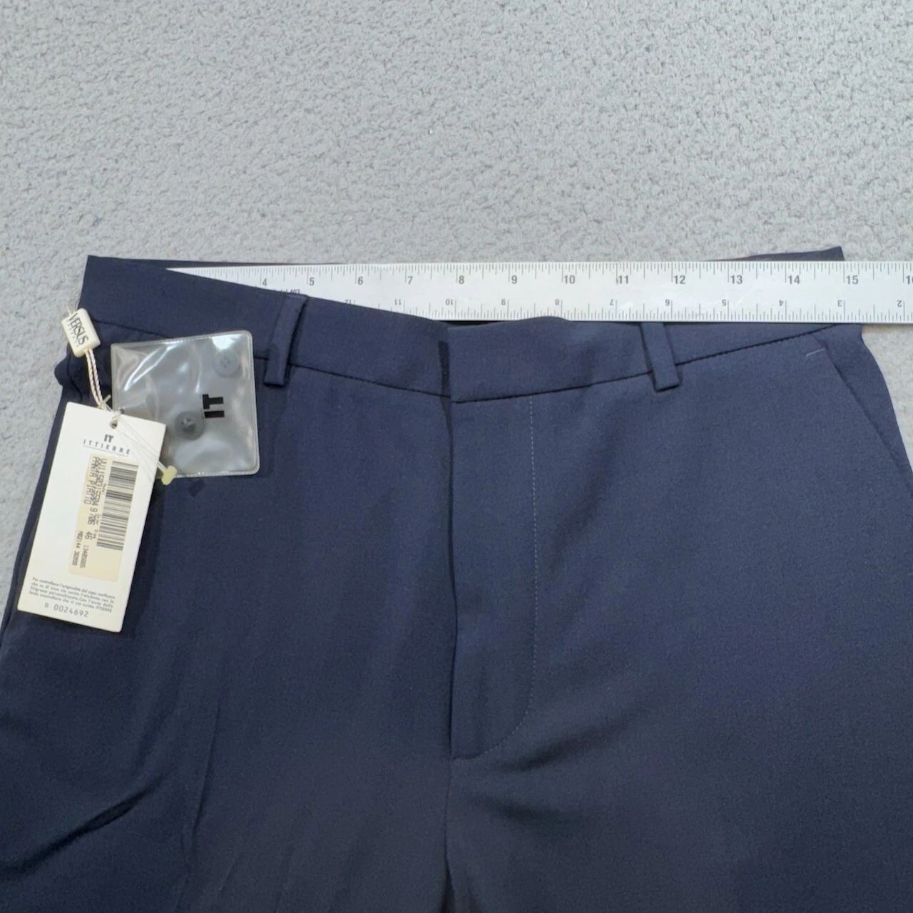 Versace Pantalone Uomo 30x29 Blu Abito Dritto Misto Lana Italiana Versus Pantaloni Nuovo con etichette