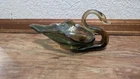 Vintage Blown Glass Mid Century Murano Style Swirl Glass Swan Centerpiece Bowl