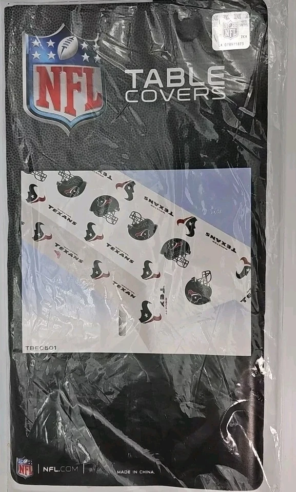 Cubierta de mesa de vinilo de plástico HOUSTON TEXANS - 54" X 108" - NFL / suministros para fiestas - NUEVO Foto 2 de 3