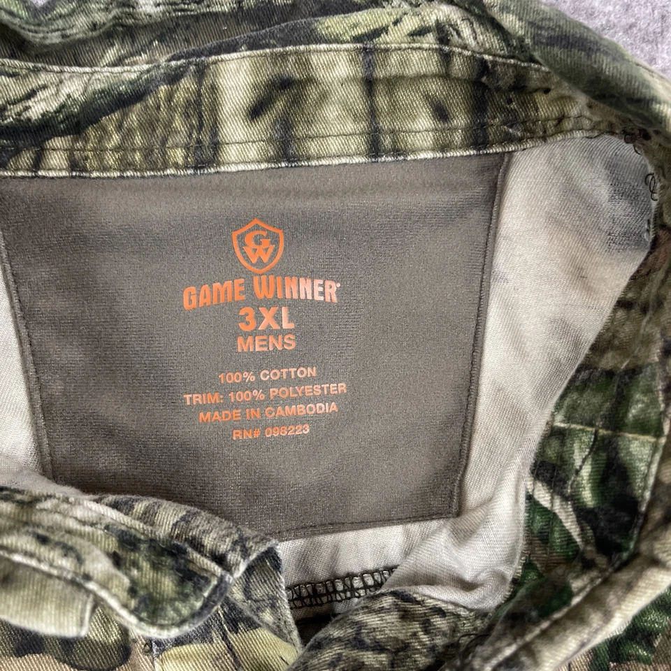 Game Winner Camo Shirt 3XL Button Up Real Tree Break Up Infinity Long Sleeve - Image 3 of 4