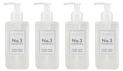 Aldi Hotel Collection No.3 Pomegranate Luxury Hand & Body Wash 250ml Pack Of 4