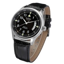 Mens Analog Automatic Day&Date Classic Bussiness Mechanical Leahter Wrist Watch