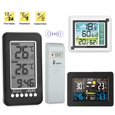 LCD Digital Thermometer Wireless Hygrometer Indoor Outdoor Temperature Monitor
