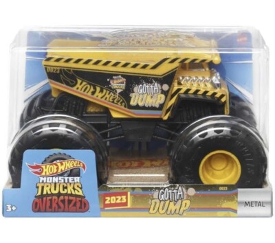 GOTTA DUMP Yellow 2023 Oversized 1:24 Scale Hot Wheels Monster Trucks