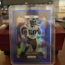 2023 Panini Prizm Case Hit True Blue Carl Lawson JETS
