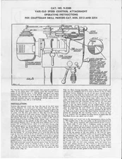 1953 Craftsman 9-2340  Vari-Slo Drill Press Attachment (with Speed Chart)