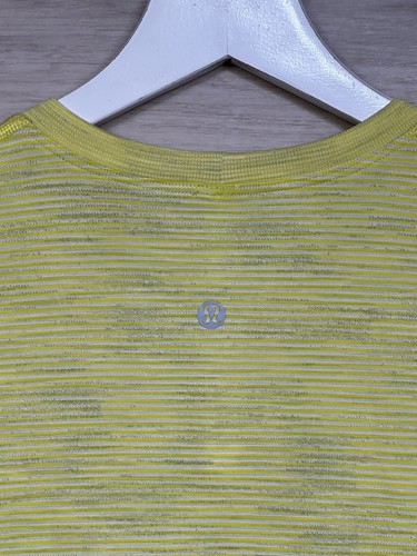 Lululemon Swiftly Relaxed Long Sleeve Size 6 💛 Chroma Stripe Sonic Yellow 05459 - Picture 3 of 5