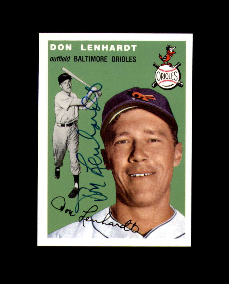 Don Lenhardt Signed 1994 1954 Topps Archives Baltimore Orioles Autographed