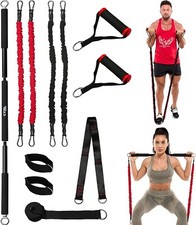 Portable Pilates Bar Kit with Resistance Bands 15-40 LB Durable Steel