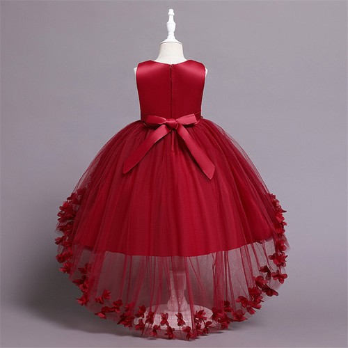Kids Flower Girls Princess Bridesmaid Party Tulle Dress Pageant Prom Ball Gown - Picture 19 of 37