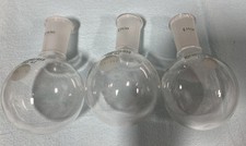 3 Pcs Chemglass Heavy Wall Single Neck 24/40 Round Bottom Boiling Flask 150 ml