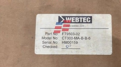 WEBTEC CT300-MA-B-B-6 FT9503-02 new Hydraulic flowmeter Premium