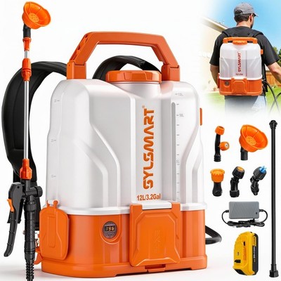 Sylsmart Battery Powered Backpack Sprayer 3.2 Gallon 100 Psi Electric Backpack