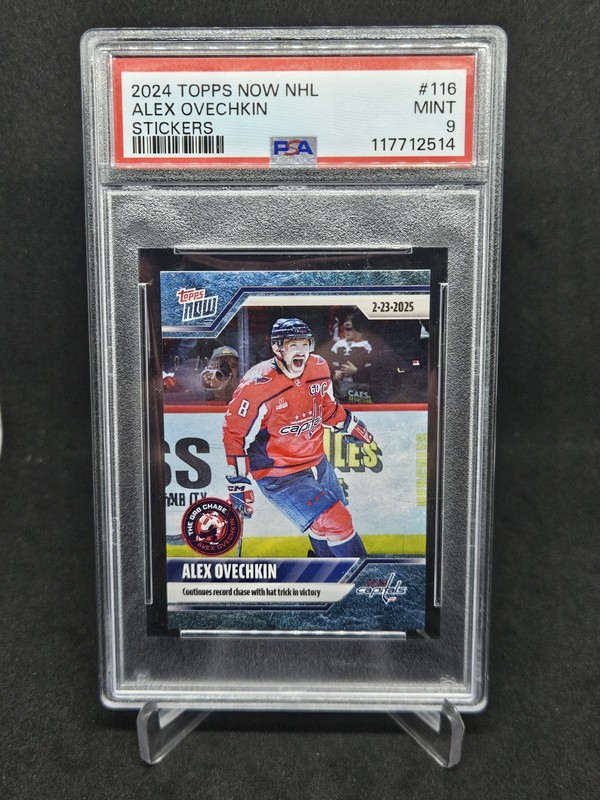 2024 Topps Now NHL Stickers #116 Blue Ice Alex Ovechkin Capitals PSA 9