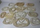 14 Pcs Long Faux Pearl Necklace Costume Jewelry Lot VTG-Modern Wear Craft Repair